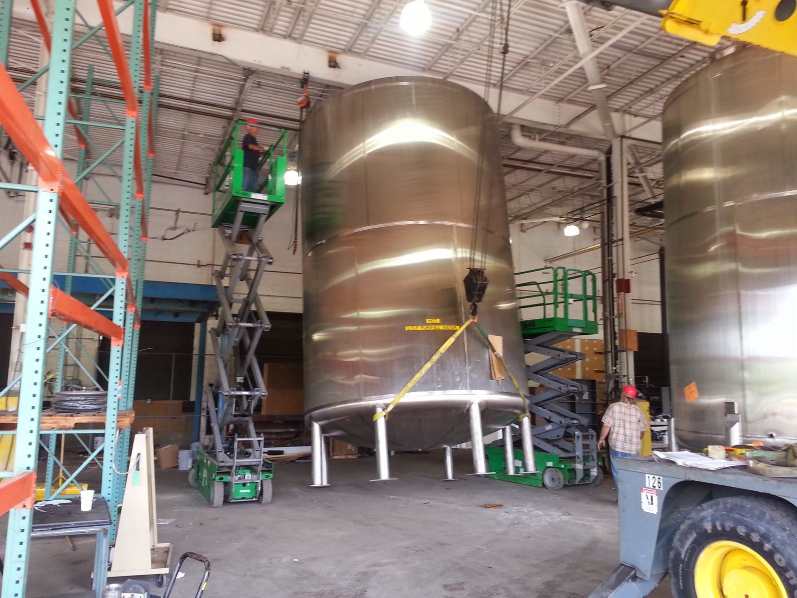 Process vessels set in a plant