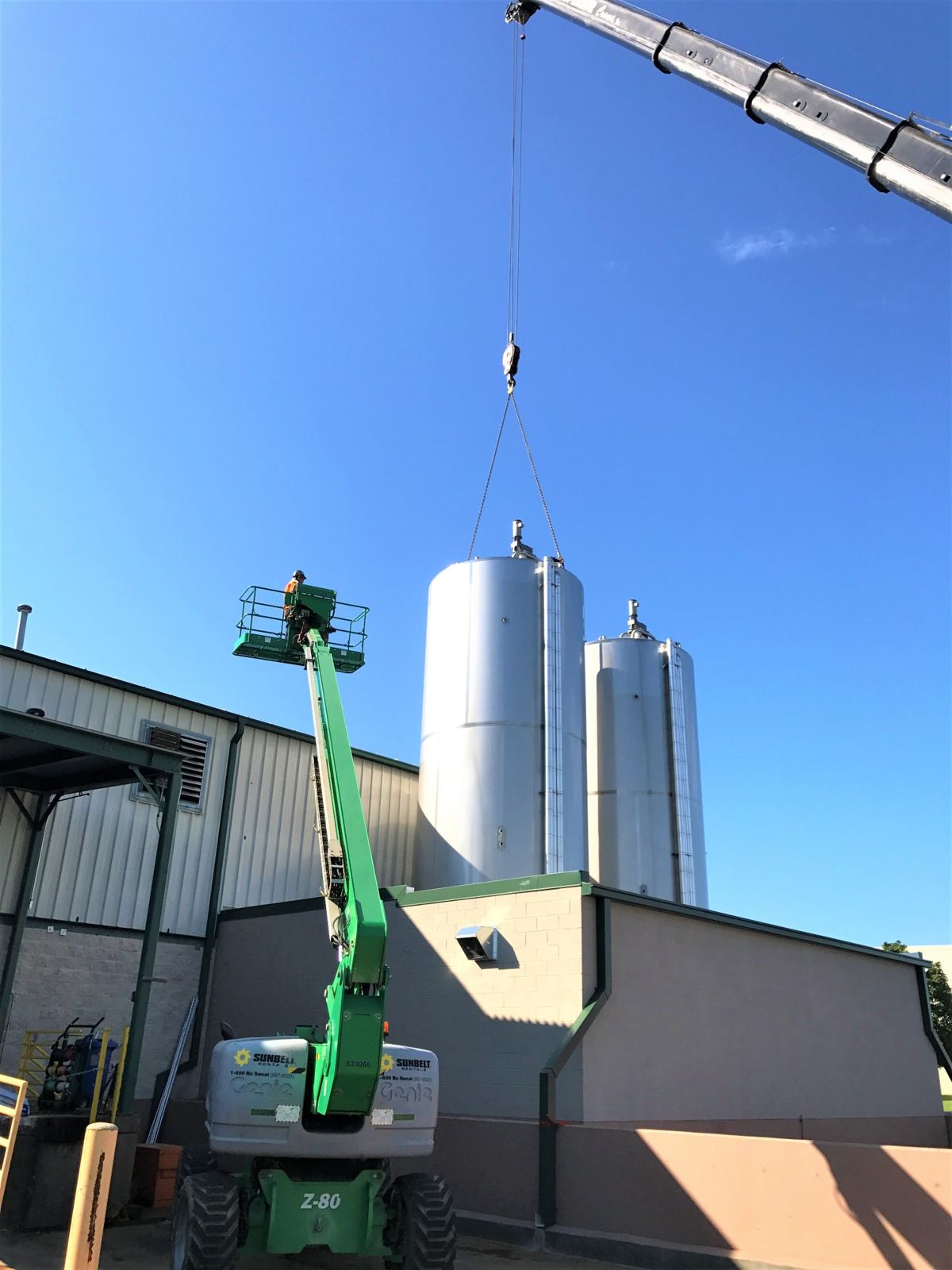 Tanks set outside the plant